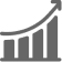Upward trending bar graph icon.